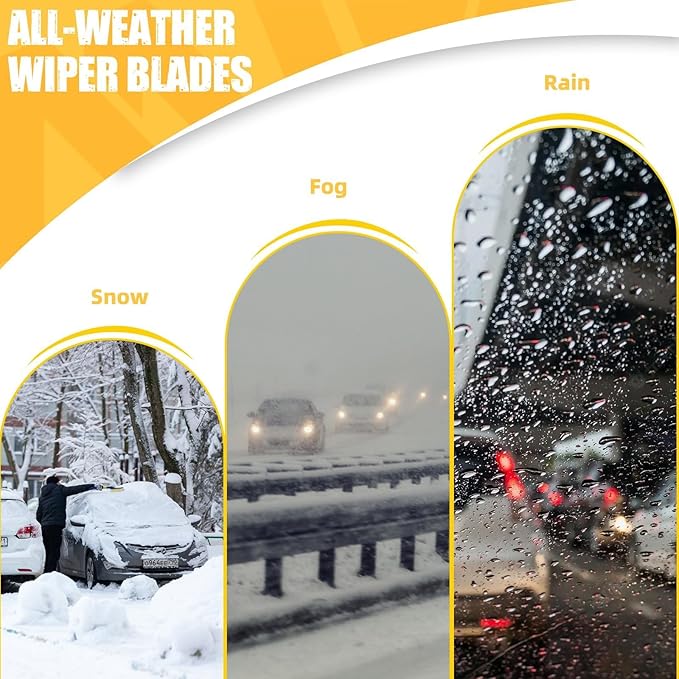 MIKKUPPA 26"+19"+16" Windshield Wiper Blades Replacement for 2010-2015 Toyota Prius, Front & Rear Durable Stable Quiet All Season Wiper Blades Set (Pack of 3)