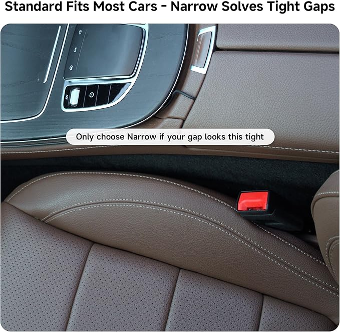 Givifive Car Seat Gap Filler Set of 2, 3IN1 Seat Side Gap Filler Plug with Storage Slot & Hook Function, Soft Foam Universal Fit Car SUV Truck Fill Gap Between Seats Console Organizer（Standard L Gray）