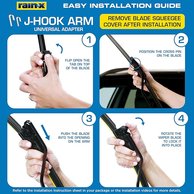 Rain-X Silicone AdvantEdge Wiper Blade 18" Windshield Wiper Blades Replacement, All-Weather Performance Lasts 2X Longer, Premium Beam, Installock Adapter for Easy Fit (Pack of 1)