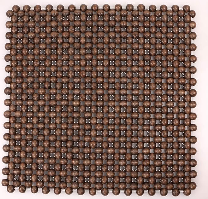 Natural Wood Beaded Seat Cover Pad Mat Comfy Cool Summer Massage Seat Cushion (Square) Medium Size for Car, Sedan,SUV Office Chair