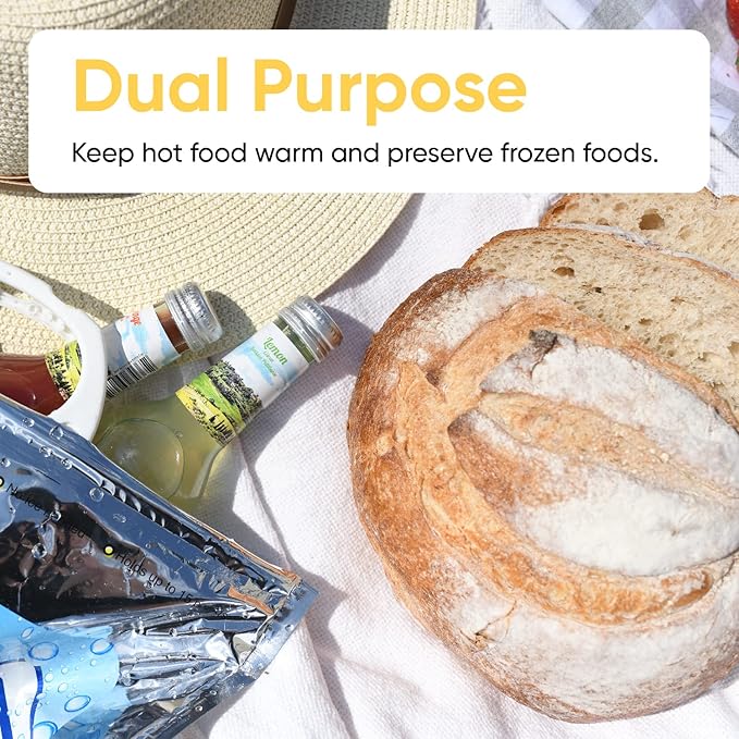 Superio Hot and Cold Insulated Bags for Food Delivery, Grocery Shopping Bags, Food Storage for Hot and Frozen Food for Travel, Disposable Cooler Bag, Reinforced Thermal Lunch Bag (24, 13"x7"x15.5")