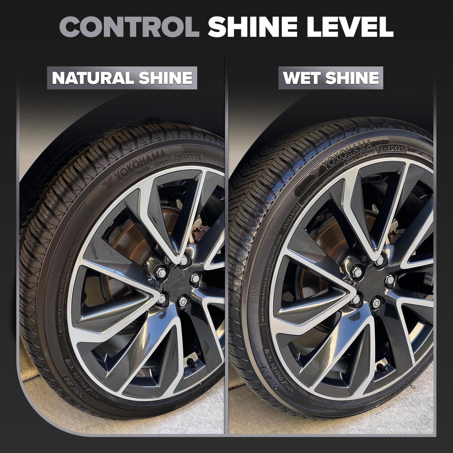 Carfidant Ultimate Tire Shine Gallon - Black Satin Shine - New Look Tire Dressing and Rubber Protectant - Long-Lasting with Non-Grease and No Sling - 128 fl. oz.