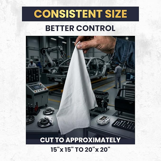 Premium New White Cotton Knit T-Shirt Rags (600 lbs. Pallet 60x10 lbs. Bag of Rags) - Lint-Free, Soft & Absorbent Bulk Cleaning Cloths for Auto, Paint, Garage, Staining & Polishing
