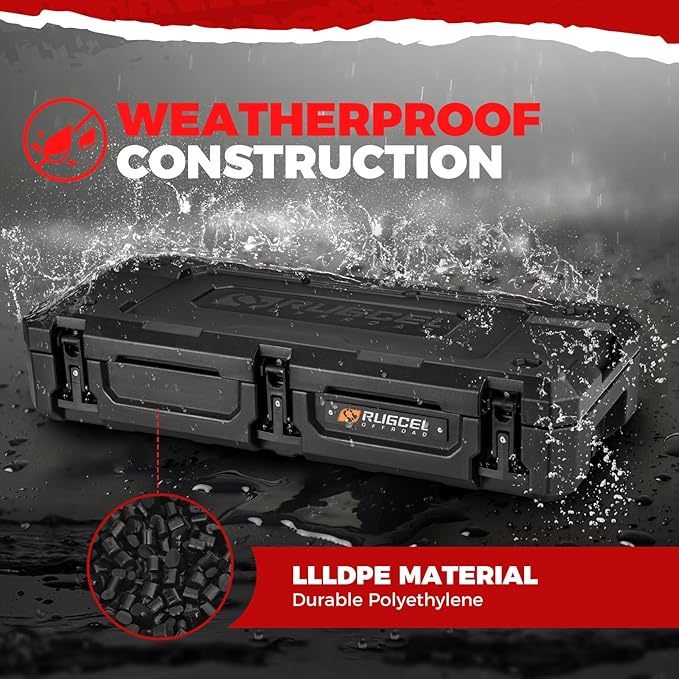 RUGCEL 58L Waterproof Dry Box - Heavy-Duty Overland & Off-Road Storage Case for Car Camping Equipment, Roof Gear & Vehicle Luggage,41in*17in*8.5in