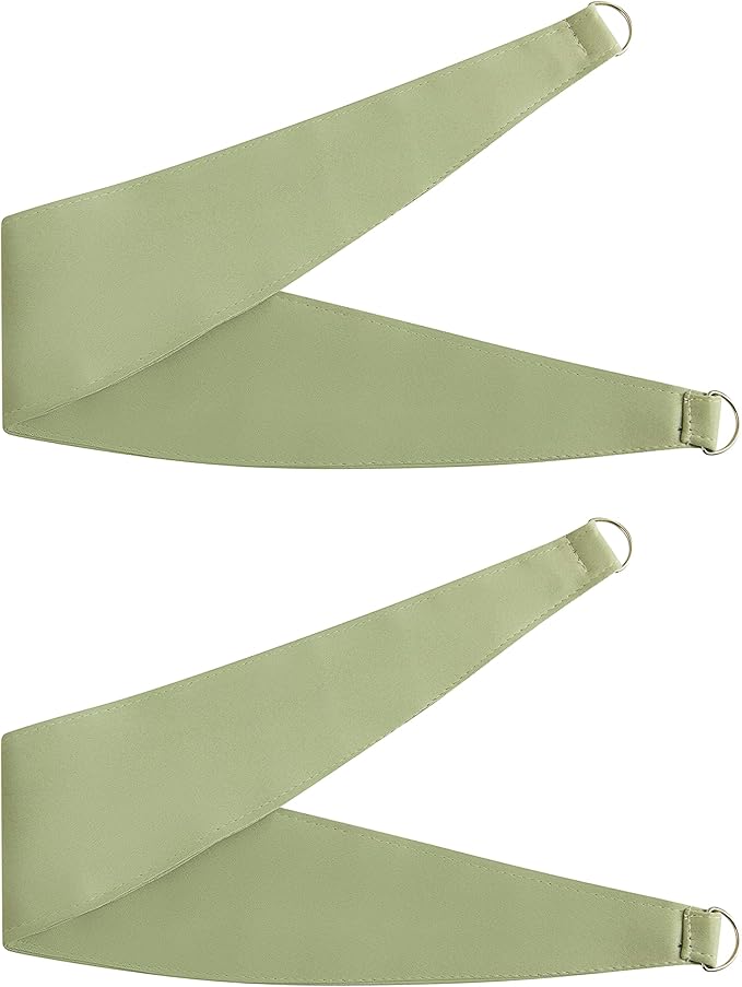 Bujasso Sage Green 90% Blackout Curtains with Sheer Overlay Mix and Match Double Layer Thermal Insulated Window Panels 63 inch Living Room Bedroom Green Drapes with Tiebacks Grommet Top 37" Wx63 Lx2