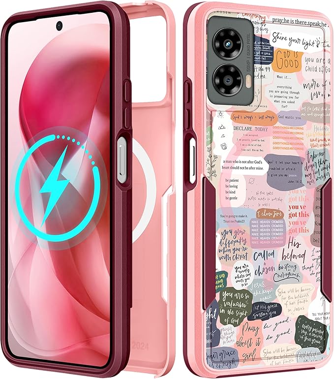 for Moto G 5G 2024 Case - Compatible with MagSafe Women Girls Cute Magnetic Protective Phone Cover Girly Kawaii Unique Pretty Heavy Duty Shockproof Design for Motorola Moto G 5G 2024 Cases