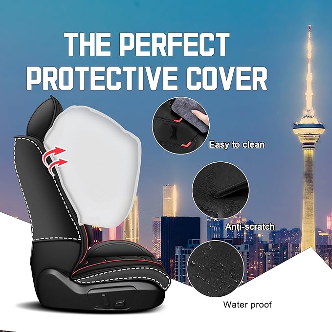 CTDS Car Seat Covers for Mazda CX-5 CX-3 CX-7 CX-9 CX-50 CX-30 CX-70 CX-90 2007-2026, Stylish Sport Seat Cover, Premium Nappa Leather Car Seat Cover.(Standard 5 Seats/Black)