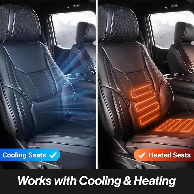 Coverland Custom Fit Car Seat Covers for Car Compatible with [Accord, Camry, Civic, Malibu, Taurus, Focus, Sonata, Altima] Premium Waterproof Non-Slip Interior Protector [Front Black- Size Chart A10]