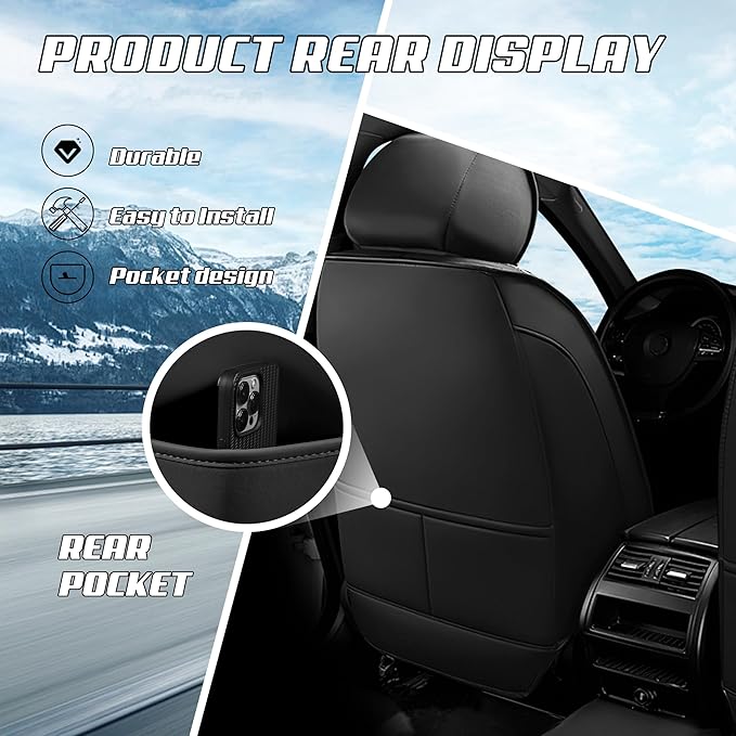 Car Seat Covers Fit for Infiniti g37 2000-2026, Stylish Sport Seat Covers, Waterproof Wear-Resistant Premium Nappa Leather Car Seat Cover.(Full Set/Black Blue)