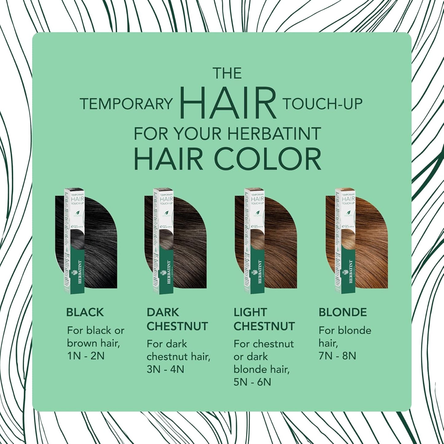 Herbatint Temporary Hair Touch-Up - Instantly Mask Grey Roots Between Coloring with Easy To Apply Precision Brush Kit - Natural-Looking Concealer For Blonde Hair - Vegan - .33 oz