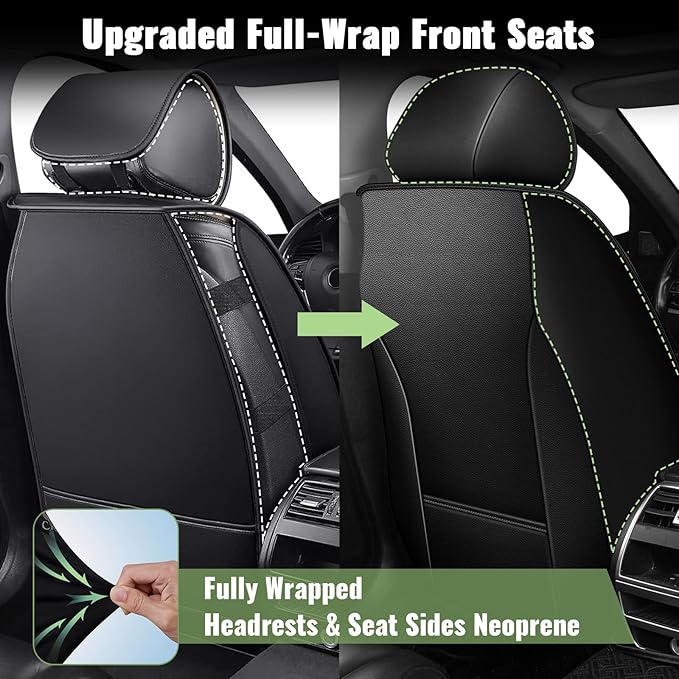 Car Seat Covers Front Seats for Honda HRV HR-V 2016-2025 2026, Breathable Cooling Ice Silk Leather Car Seat Covers, 2 Seats Vehicle Seat Protector Seat Cushion Auto Accessories (Black)