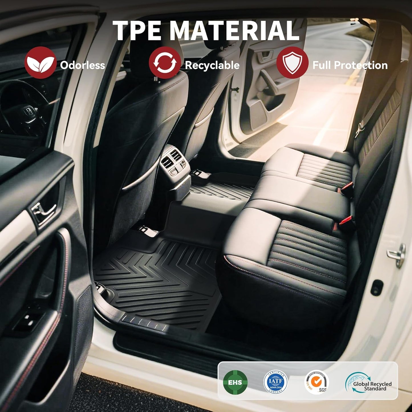 YITAMOTOR Floor Mats Compatible with 2013-2018 Toyota RAV4 Standard Models, Custom Fit Floor Liners, 1st & 2nd Row All-Weather Protection