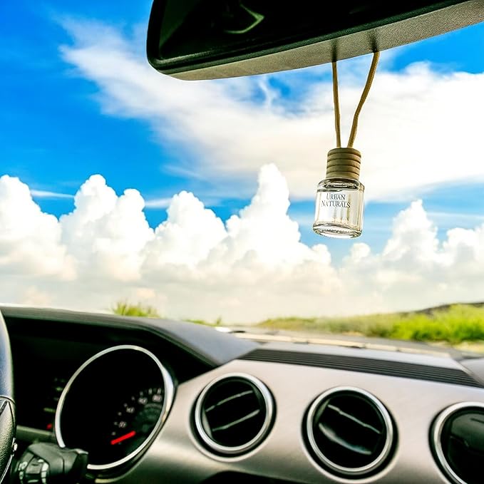 Urban Naturals Car Air Freshener Smoky Bourbon Scent Diffuser, Long Lasting Car Fresheners Made in USA, Odor Eliminating Technology, Hanging Auto Accessories + Vent Clip (1 Pack)