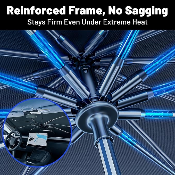 Car Windshield Sun Shade for Hyundai Elantra 2017-2020 –[Reflective Coated Fabric] Sunshade Umbrella for Front Window, Car Shades Sun Visor Keep Car Cool and Protects Interior, 1:1 Exact Fit