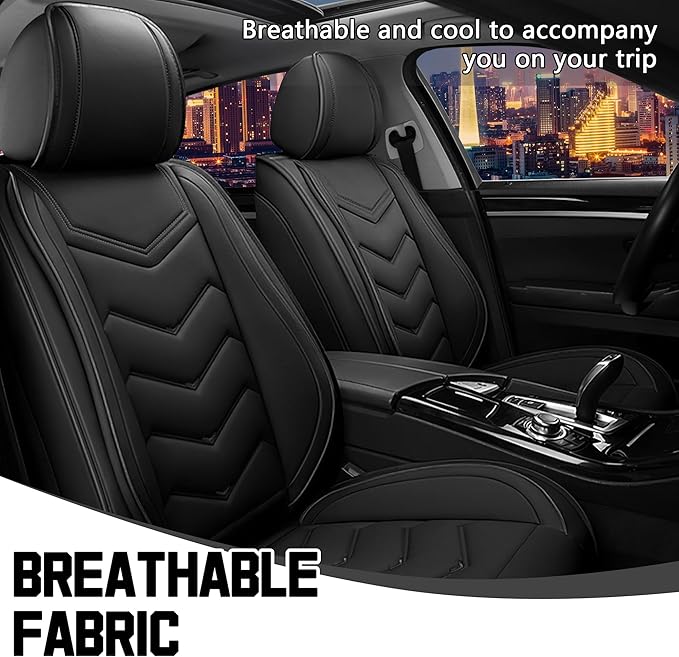 CTDS Car Seat Covers for Nissan Altima 2001-2026, Stylish Sport Seat Cover, Premium Nappa Leather Car Seat Cover. Automobile Seat Covers Sets.(Standard 2 Seats/Pure Black)