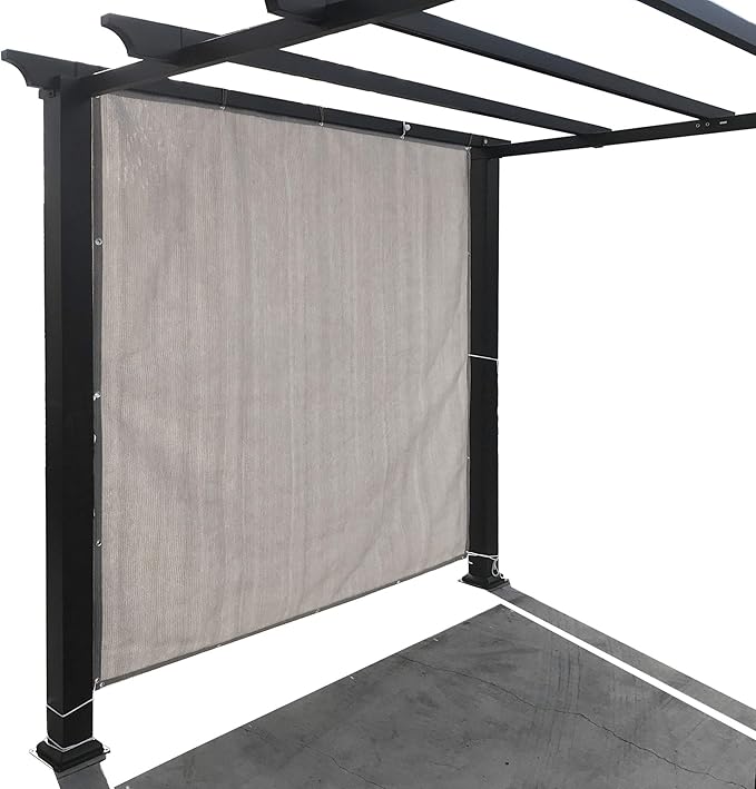 Alion Home Sun Shade Privacy Panel with Grommets and Hems on 4 Sides for Patio, Awning, Window, Pergola or Gazebo - Smoke Tan(10' x 12')