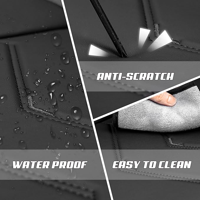 Car Seat Covers Fit for Toyota rav4 2000-2026, Stylish Sport Seat Covers, Waterproof Wear-Resistant Premium Nappa Leather Car Seat Cover.(Full Set/Pure Black)