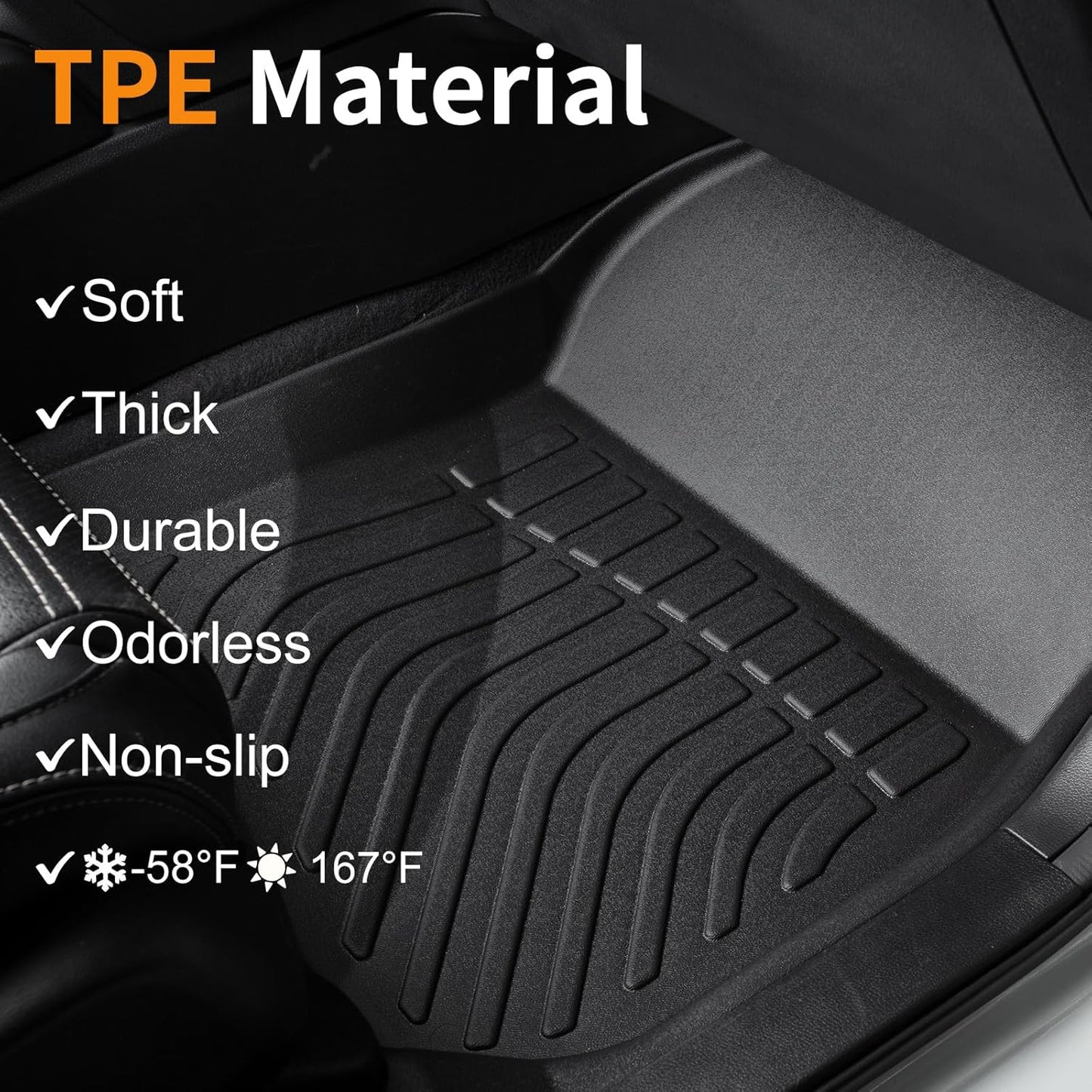 Binmotor-All Weather Floor Mats & Cargo Liner for RX 2016-2022 /RX350/RX450h (No RXL Models)，Heavy Duty Car Floor Liners-Black for RX Accessories-Black