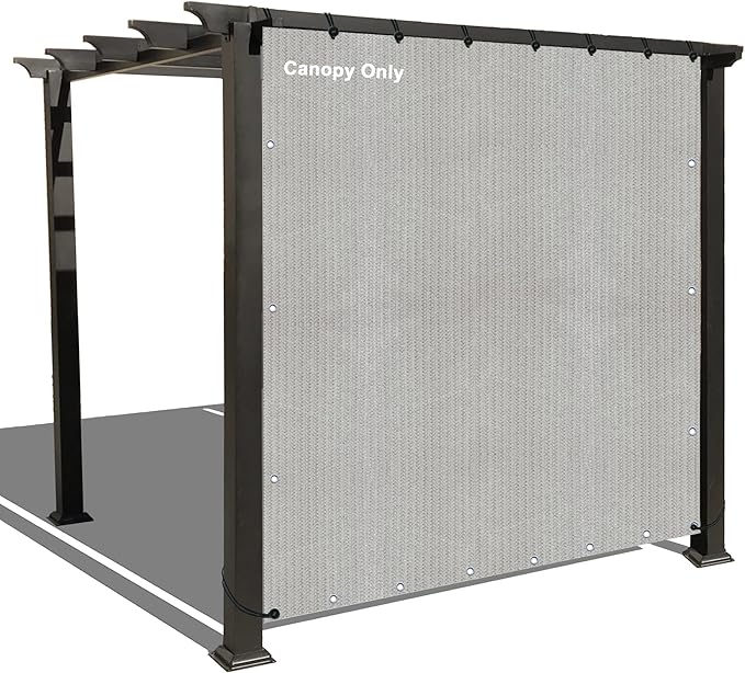 Alion Home Sun Shade Privacy Panel with Grommets and Hems on 4 Sides for Patio, Awning, Window, Pergola or Gazebo - Smoke Tan(8' X 8')