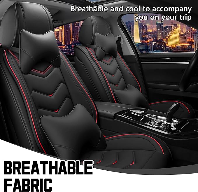 CTDS Car Seat Covers for Nissan Pathfinder 2000-2026, Stylish Sport Seat Cover, Premium Nappa Leather Car Seat Cover. Automobile Seat Covers Sets.(Luxury 2 Seats/Black)