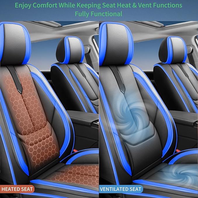 Fit Legacy Car Seat Covers for Subaru Legacy 2008-2023 2024 2025 2026 -Upgraded Premium Waterproof & Breathable Leather,Airbag Compatible,All-Weather Seat Cushion Protector,2 Front/Black-Grey