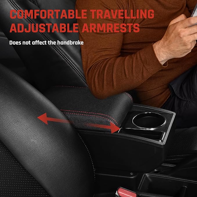 YJYWZH Armrest Box for Hyundai Accent Verna Accessories 2017-2020 Armrest for Car Center Console Organizer Double Layer Storage Space with 3 USB Ports, Red Thread