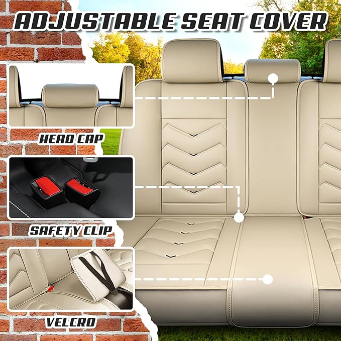 Car Seat Covers for Lexus ES 350 2007-2026, Premium Nappa Leather Car Seat Cover, Stylish Sport Seat Covers， Automobile Seat Cover Sets.(Luxury 5 Seats/Beige)