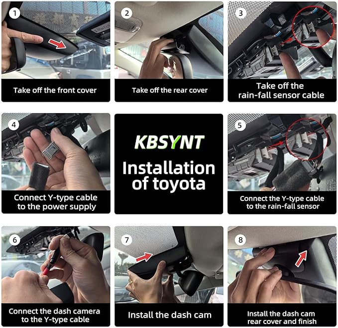 Front 4K Dash Cam for Toyota RAV4 2019-2021 LE Limited Premium XLE TRD Hybrid & RAV4 Prime 2021-2024 (Model A)(No Vent Hole),OEM-Style,Loop Recording,Easy Installation,WiFi & App,64G Card