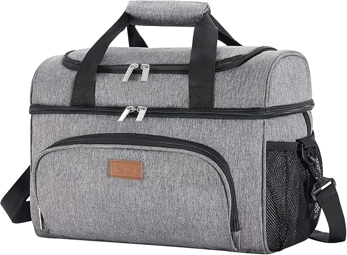 Lifewit Insulated Cooler Bag, 32/48 Can Large Leakproof Beach Cooler, Lightweight Portable Double Layer Soft-Sided Travel Ice Chest for Camping, Kayaking, Road Trips, Grocery Shopping