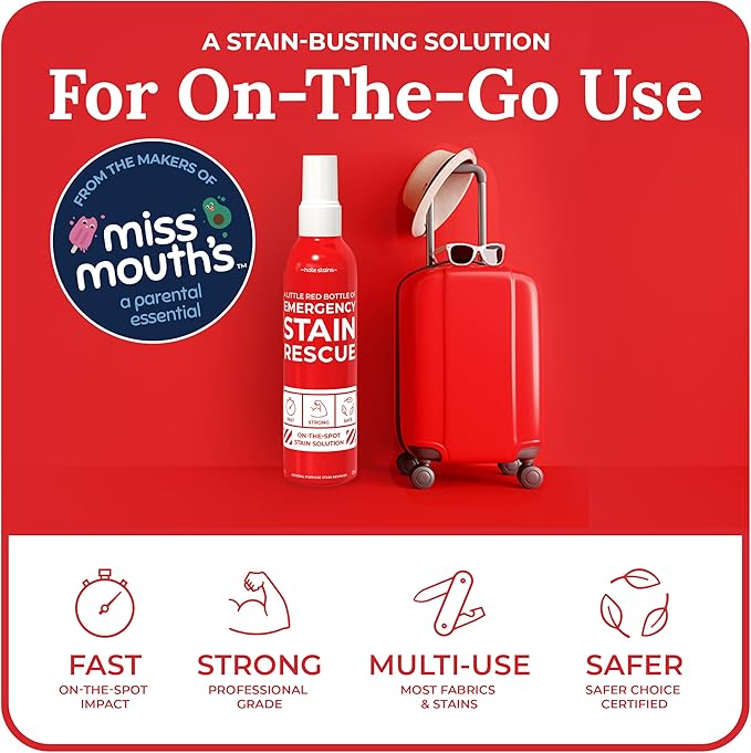 Emergency Stain Rescue Stain Remover Spray - Spray & Wash Treater for Clothes - Carpet Stain Remover & Wine Carpet Cleaner - No Added Phosphates - 4 Fl Oz, Pack of 1