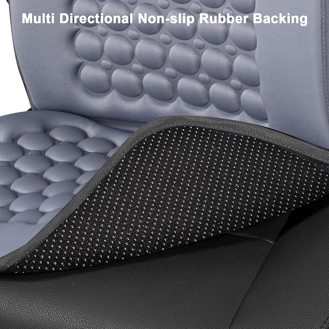 FREMONT AUTO Car Seat Cover Breathable Seat Protector- Made with Premium Polyester Fiber and Massage Magnet Bubble Cushion -Adjustable for Cars Truck SUV Vans, Airbag Compatible (Gray 1PC)