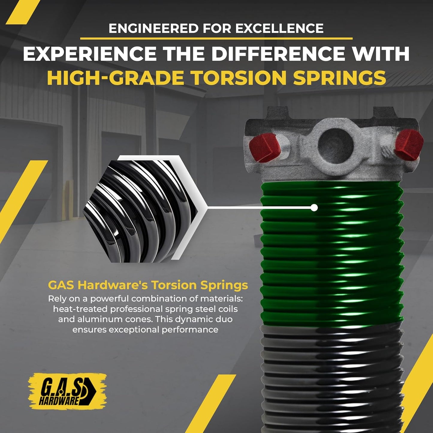 Garage Door Torsion Spring 243x1.75x38 Includes 1” Steel Bearing, Non-Slip Gloves, and Winding Bars for Left and Right Side of Garage Door Precision E-Coating 5-Year Warranty Min. 30,000 Cycles (Pair)