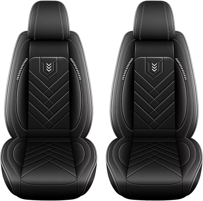 AOMSAZTO Car Seat Covers Fit for Subaru Crosstrek 2016-2025 2026 Premium Front Seat Covers Waterproof Leather Automotive Seat Covers Compatible with Airbag (2 Seats,Black)