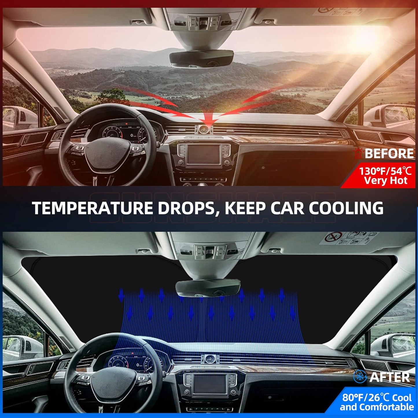 Windshield Sun Shade for Kia Soul 2014-2019 Foldable Sunshade Custom Fit Front Window Car Interior Accessories Protector Blocks UV Rays