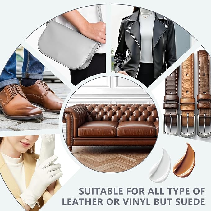 Leather Recoloring Balm & Color Restorer | Maroon Leather Dye, Paint & Repair Kit for Furniture, Couches, Car Seats, Shoes | Restore Faded & Scratched Surfaces