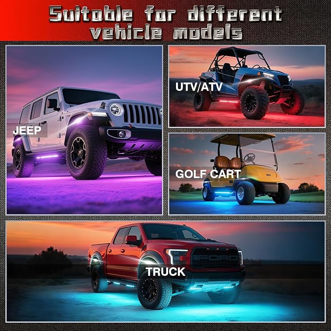 20 Pods Full Angle RGBW LED Rock Lights for Truck Jeeps RV Pickup Offroad UTV SUV Van, Upgraded RGB Waterproof Multicolor Neon Underglow Kit with APP/RF Remote Vehicle Underbody Light Underneath 12V