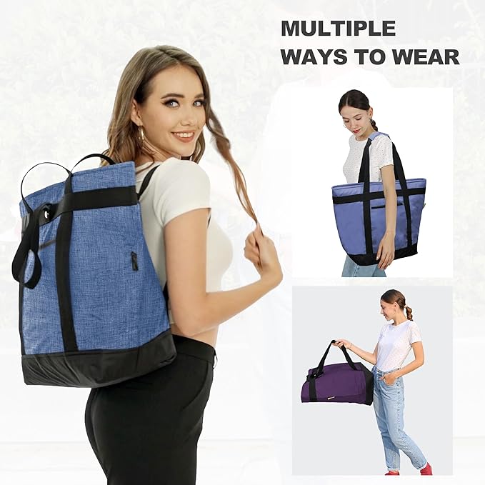 BeeGreen Insulated Cooler Bag with Handles Oversized Sturdy Leakproof Freezer Shopping Tote for Groceries Heavy Duty Thermal Food Delivery Bag Royal Blue