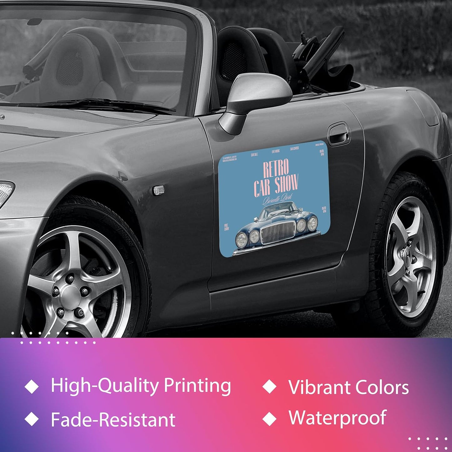 Custom Magnetic Bumper Stickers 2 Pack | Personalized Logo, Text, and Image Reflective Magnetic Signs for Vehicles | Effective Advertising Signs | Various Size | Weather-Resistant-3.5x12in