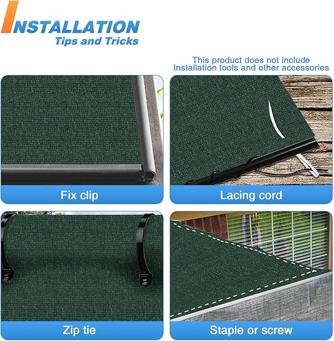 TANG Sun Shade Fabric Roll 8'x82' Shade Cloth for Garden Dark Green HDPE Mesh Shading Pergola Cover Replacement Canopy, 95% Blockage Sunshades for Outdoor Patio Backyard Plant