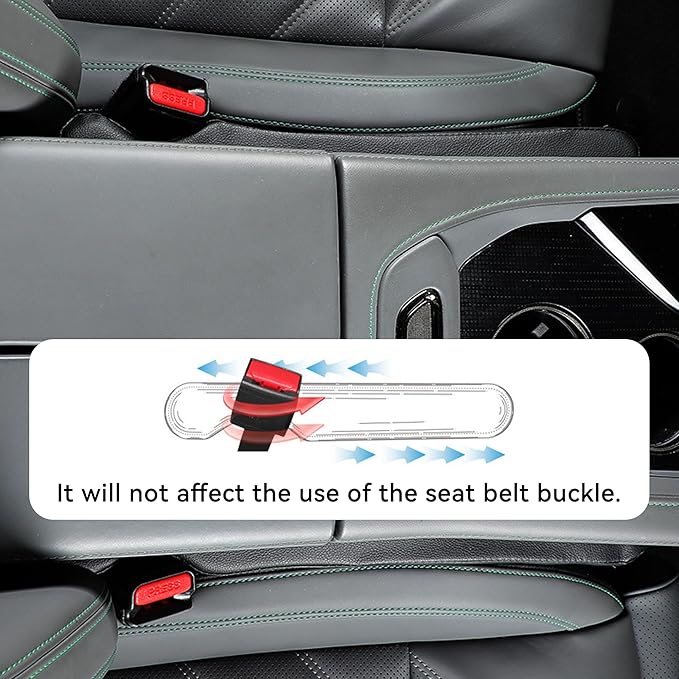 2Pack Leather Seat Gap Filler, Fill The Gap Between Seat and Console, Car Crevice Catcher Blocker Stop Things from Dropping, Universal Gap Stopper Crack Plug for Car SUV Truck (Black)