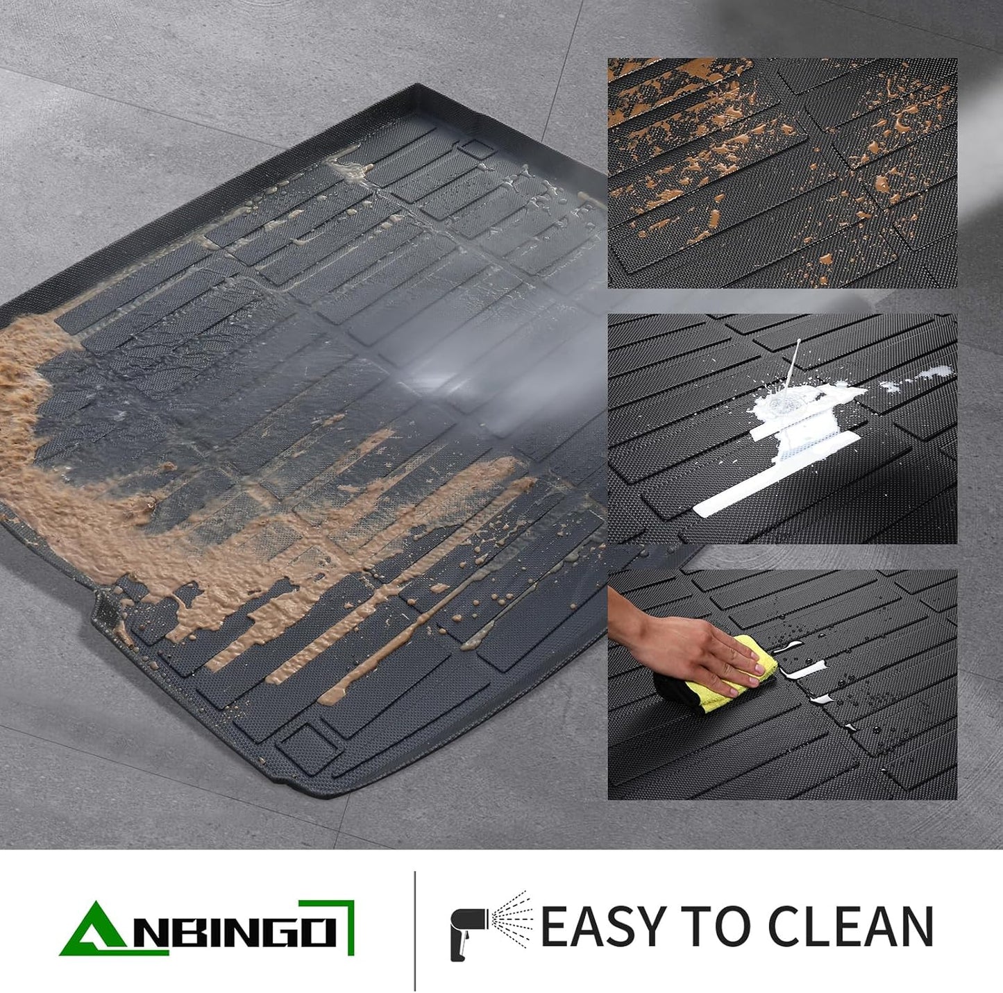 ANBINGO®-Floor Mats & Cargo Liner for 2016-2022 Lexus RX RX350 RX450h (Not for RXL) All Weather Protection TPE Anti-Slip Automotive Full Set Custom Car Mats Accessories - Black