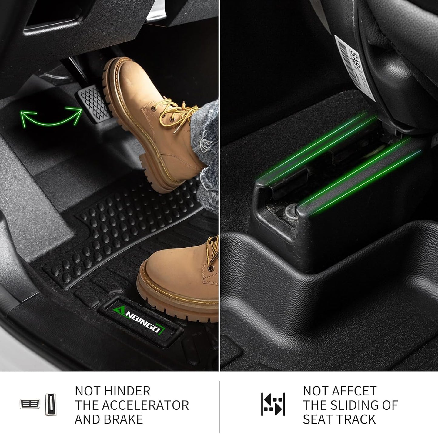 ANBINGO-Floor Mats & Cargo Liner Set Fit for 2016-2024 2025 Chevy Malibu All Weather Protection TPE Anti-Slip Automotive Full Set Floor Liners Custom Chevy Malibu Floor mats Accessories - Black