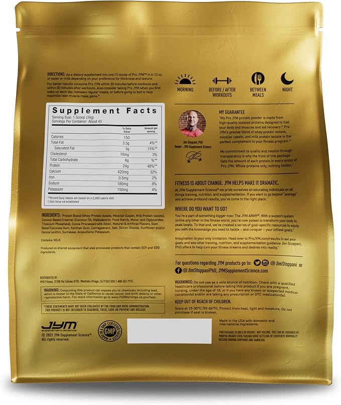 Pro JYM Chocolate Mousse Protein Powder - Whey Protein Isolates, Casein, & Milk Protein, Lean Muscle Building for Men & Women, JYM Supplement Science, 45 Servings