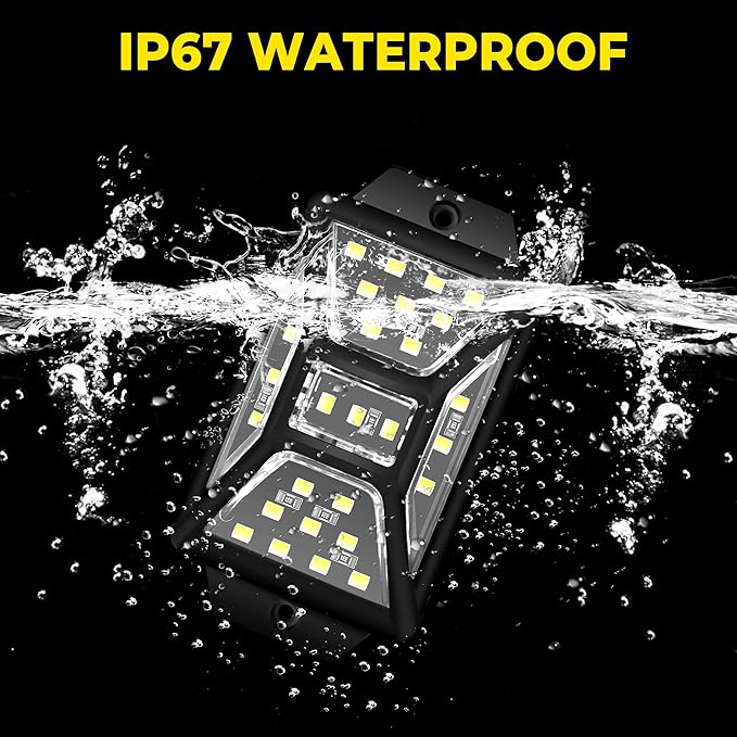 12 Pods Pure White Rock Lights with 2 Pack Connectors Extension Wires,Waterproof Rock Lights Compatible with Trucks Jeep UTV SUV ATV Boat Golf Cart, Mess Free Two-Path Wiring Underglow Kits(Patented)