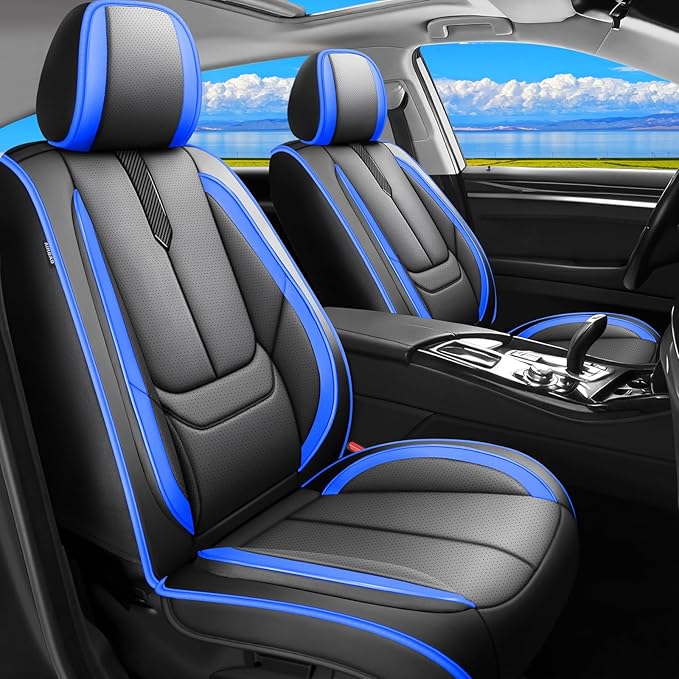 Fit Legacy Car Seat Covers for Subaru Legacy 2008-2023 2024 2025 2026 -Upgraded Premium Waterproof & Breathable Leather,Airbag Compatible,All-Weather Seat Cushion Protector,2 Front/Black-Beige