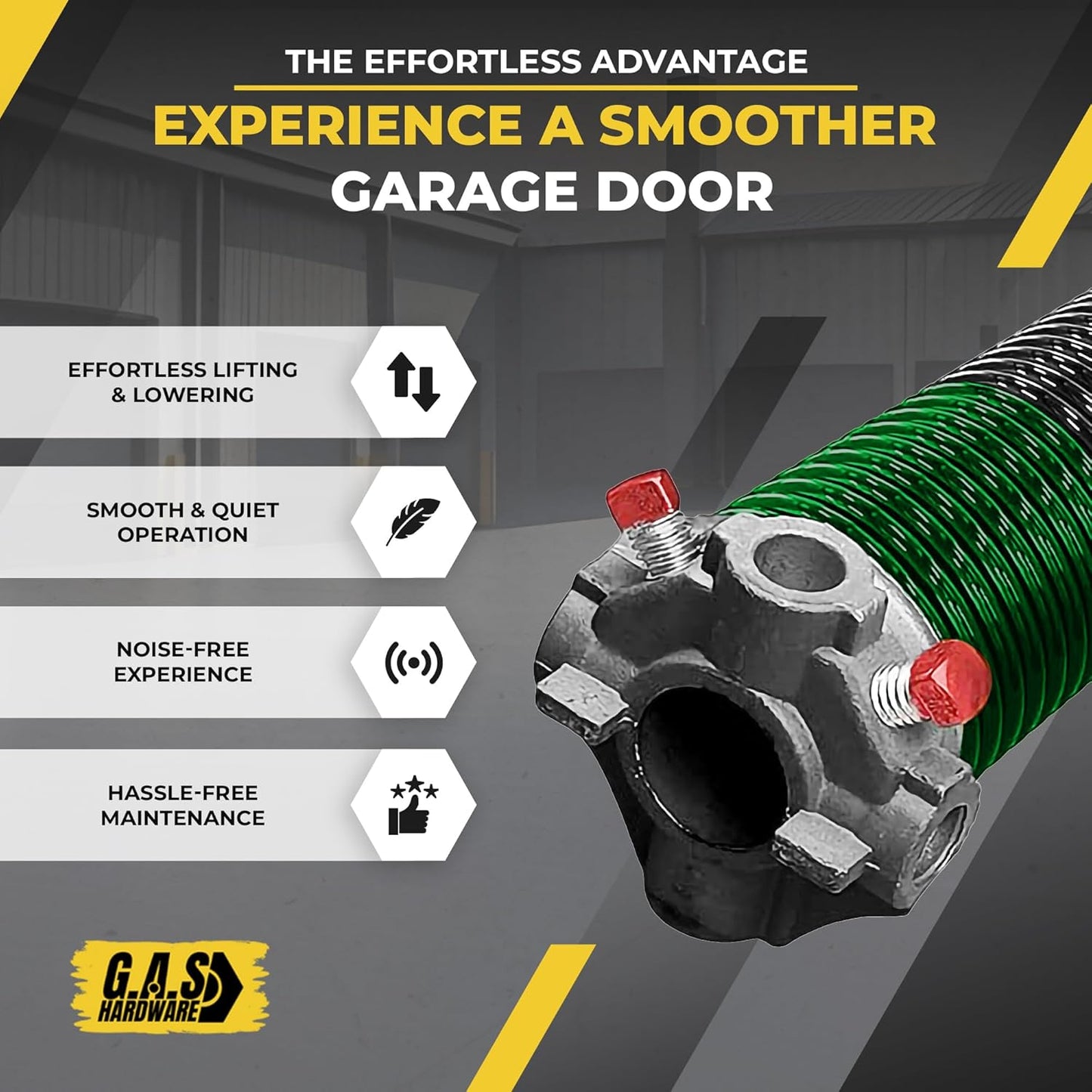 Garage Door Torsion Spring 243x1.75x35 Includes 1” Steel Bearing, Non-Slip Gloves, and Winding Bars for Left and Right Side of Garage Door Precision E-Coating 5-Year Warranty Min. 30,000 Cycles (Pair)
