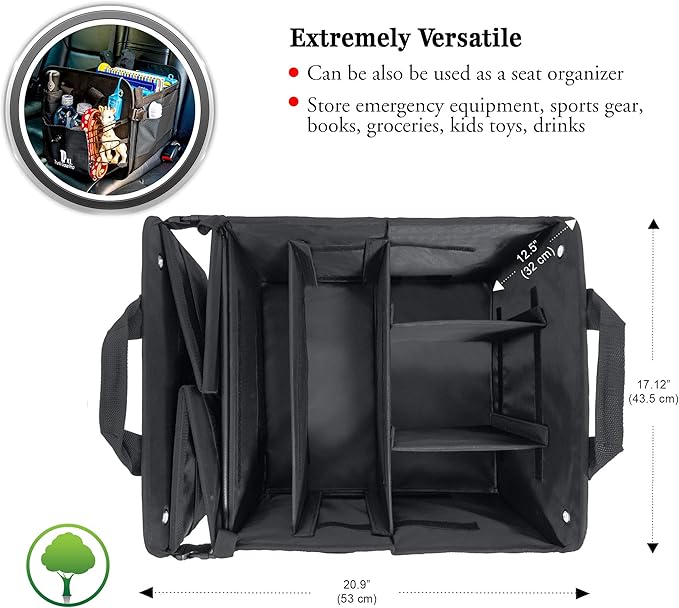 TRUNKCRATEPRO Save 15 per cent off bundle of 2 collapsible portable multi compartments trunk organizer (1 XL organizer and 1 regular blue organizer)