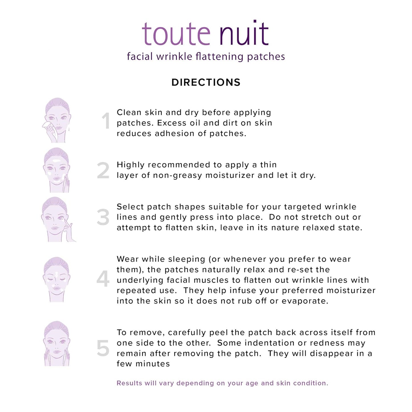Toute Nuit Wrinkle Patches – Trial Pack – Face Tape for Forehead, Eyes & Mouth – Hypoallergenic Anti Wrinkle Patches – 54 Count, Made in USA