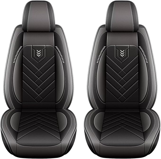 AOMSAZTO Car Seat Covers Fit for Honda CR-V CRV 2015-2025 2026 Premium Front Seat Covers Waterproof Leather Automotive Seat Covers Compatible with Airbag (2 Seats,Grey)