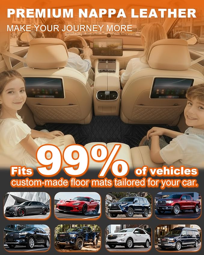 All-Weather car Floor MATS-Suitable for 99% of car Models,Leather car mat, offering Personalized Embroidery and Multiple Color Options,Provide Protection for car Rug (Green=)